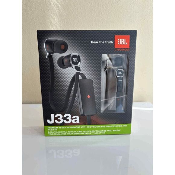 JBL by Harman J33a In-Ear Headphones with Mic and Remote in Black - Picture 1 of 4